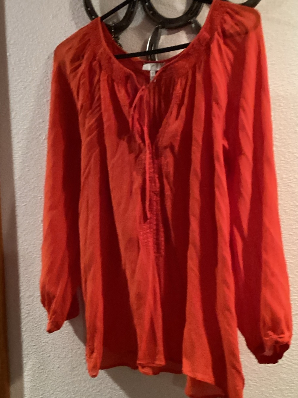 Joie Bright Orange Boho Peasant Tunic